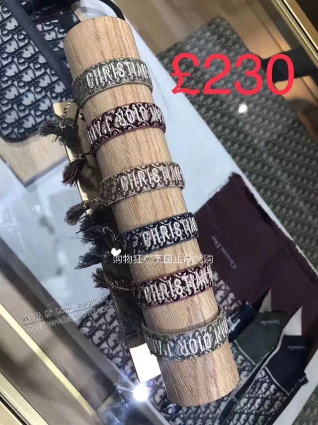 Dior飾品 迪奧經典熱銷款刺繡針織手環 迪奧DIOR編織伸縮流蘇手繩  zgd1224